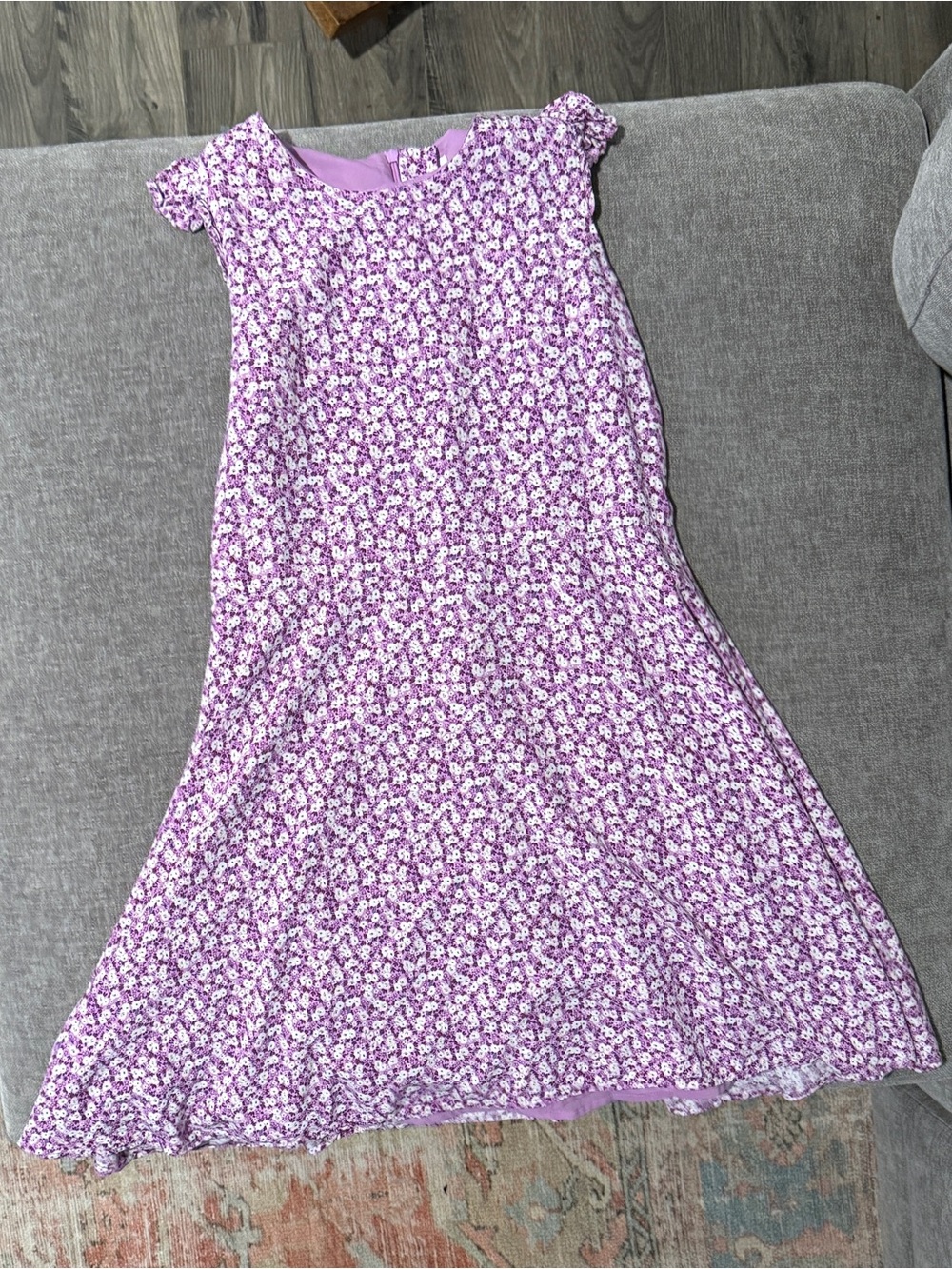 GAP Kids Girls' Purple Floral A-Line Dress Size XXL (14-16)
